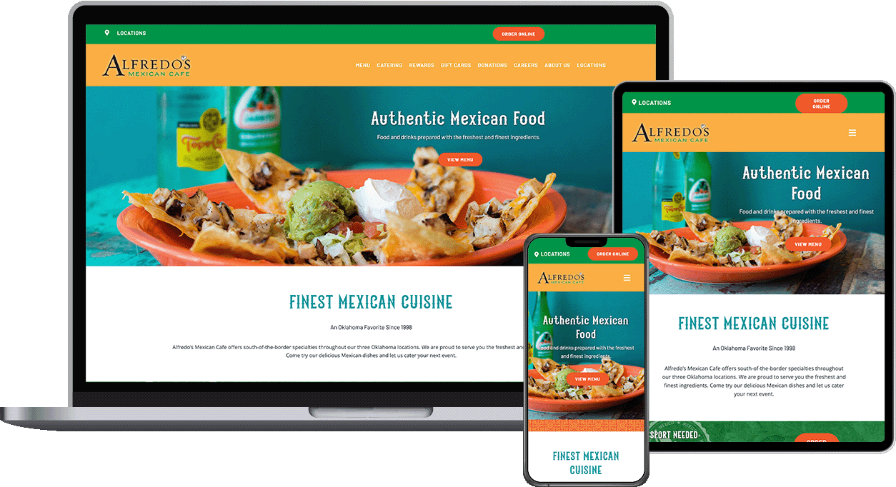 Alfredo's Mexican Cafe Website - Responsive Devices