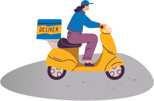 Third Party Delivery Integration - man on moped with