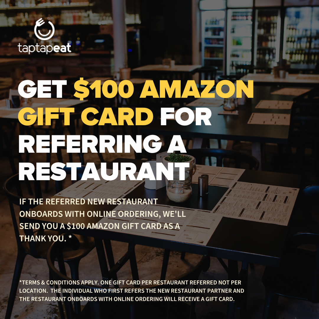 Earn a 0 Amazon Gift Card for Referring a Restaurant to TapTapEat