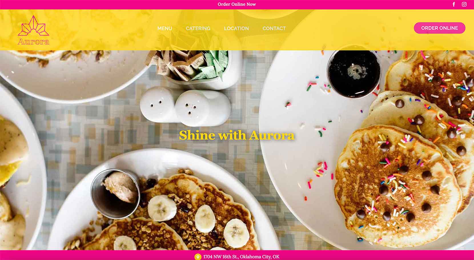 Aurora Restaurant Website Homepage