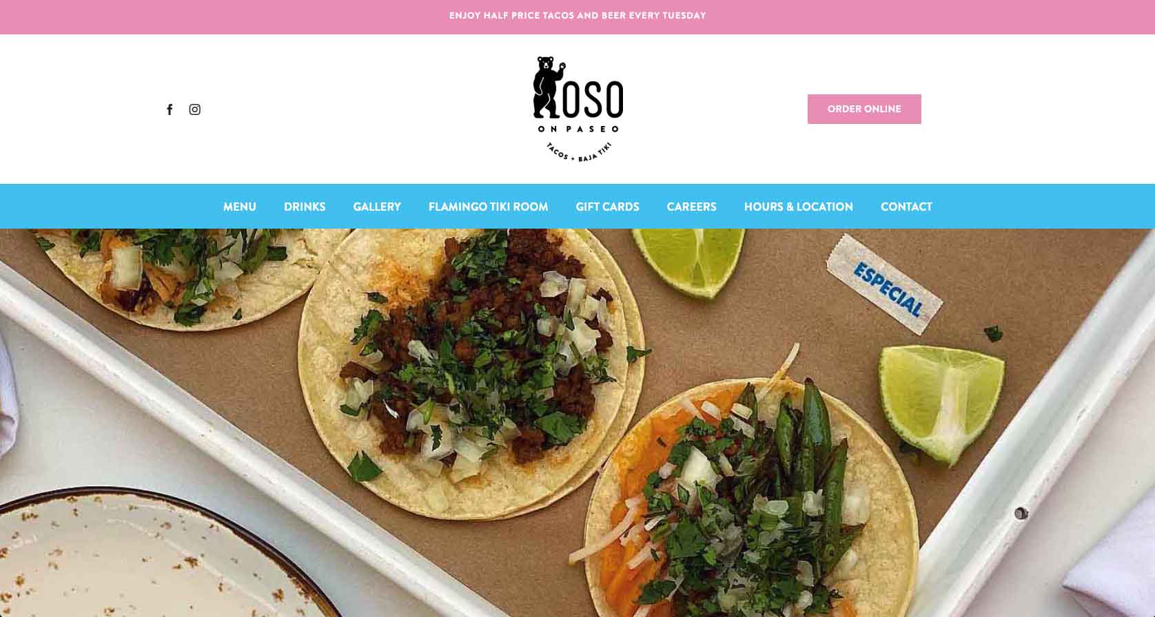 OSO Paseo Website Homepage